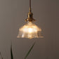 Brass 1 Light Pendant Lighting Industrial Clear Textured Glass Barn Hanging Lamp for Indoor, 6"/8" Brass 6" Clearhalo 'Ceiling Lights' 'Chandeliers' 'Glass shade' 'Glass' 'Industrial Pendants' 'Industrial' 'Middle Century Pendants' 'Pendant Lights' 'Pendants' 'Tiffany' Lighting' 205379