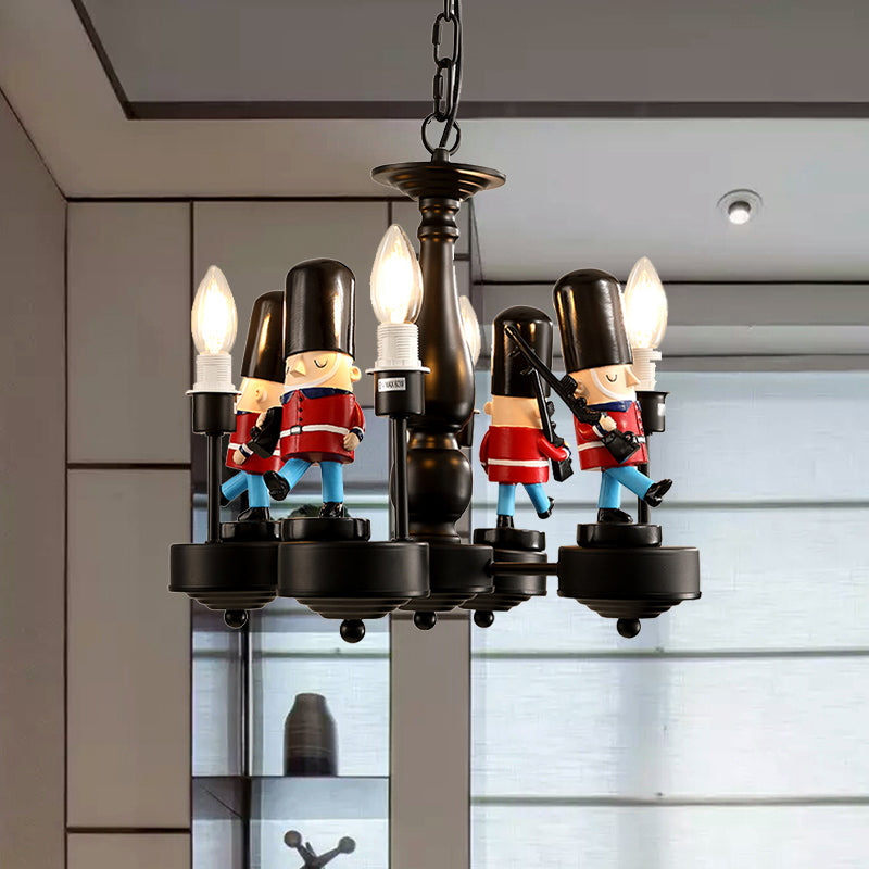 Candle Foyer Kindergarten Hanging Light with Solider Metal Cartoon Chandelier Light Clearhalo 'Ceiling Lights' 'Chandeliers' Lighting' options 205385