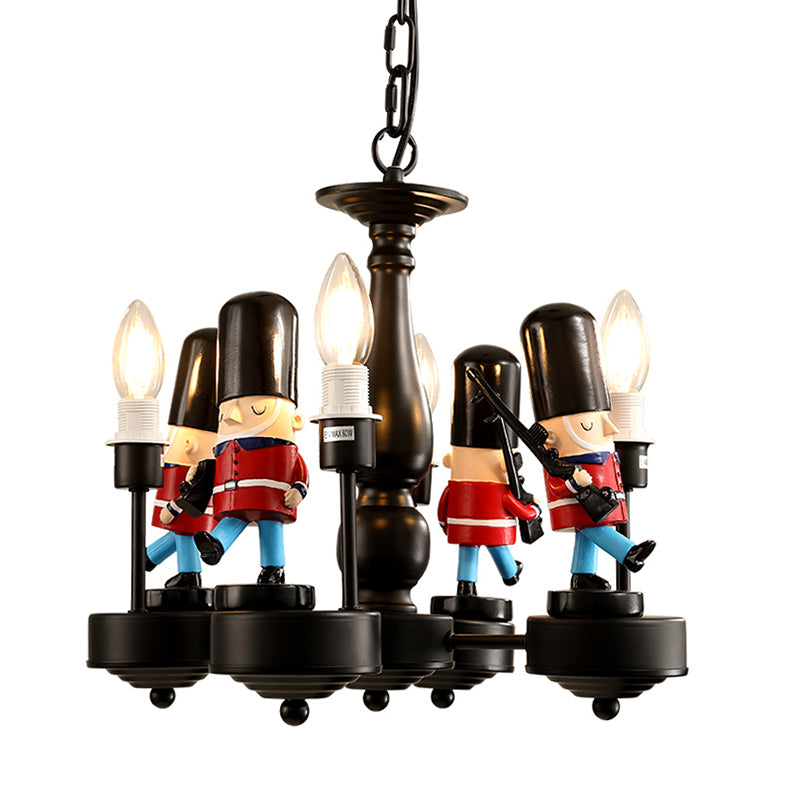 Candle Foyer Kindergarten Hanging Light with Solider Metal Cartoon Chandelier Light Clearhalo 'Ceiling Lights' 'Chandeliers' Lighting' options 205386