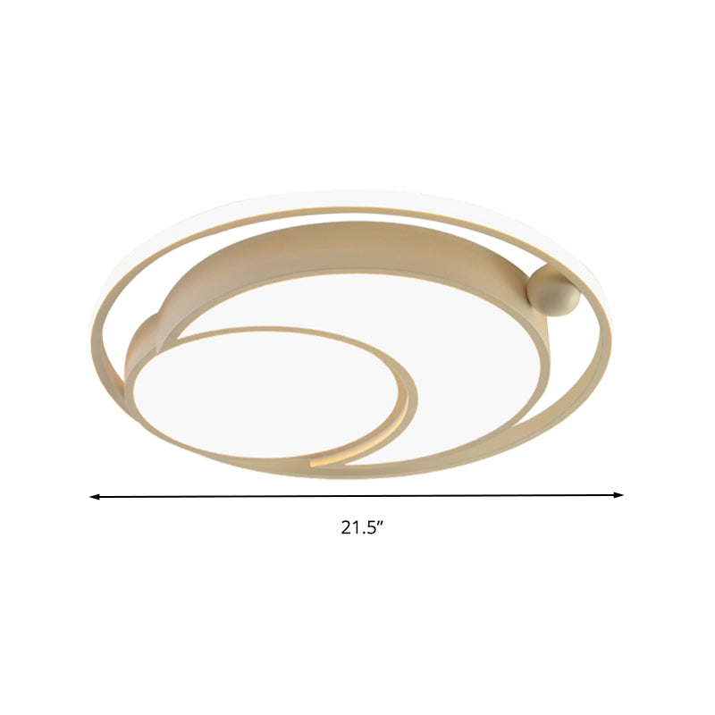 White/Black Round Flush Mount Ceiling Light Nordic Acrylic LED Ceiling Mounted Light for Bedroom in Warm/White, 18"/21.5" Dia Clearhalo 'Ceiling Lights' 'Close To Ceiling Lights' 'Close to ceiling' 'Flush mount' Lighting' 205398