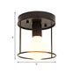 Cylinder Corridor Flushmount Light Industrial Metal One Light Black/White Ceiling Lighting with Cage Clearhalo 'Ceiling Lights' 'Close To Ceiling Lights' 'Close to ceiling' 'Semi-flushmount' Lighting' 205499