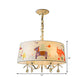 Modern Stylish Drum Chandelier Fabric Metal Hanging Lamp in White for Child Bedroom Clearhalo 'Ceiling Lights' 'Chandeliers' Lighting' options 205590
