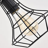 1 Head Pendant Lamp Antique Style Open Cage Metal Hanging Light Fixture in Black for Hallway Clearhalo 'Art Deco Pendants' 'Black' 'Cast Iron' 'Ceiling Lights' 'Ceramic' 'Crystal' 'Industrial Pendants' 'Industrial' 'Metal' 'Middle Century Pendants' 'Pendant Lights' 'Pendants' 'Rustic Pendants' 'Tiffany' Lighting' 20570