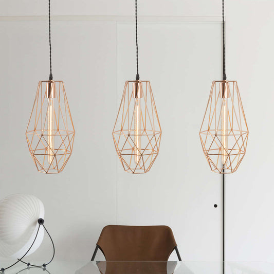 Metal Geometric Shaped Hanging Light Simplicity 1-Light Dining Room Pendant Light Fixture in Rose Gold Rose Gold B Clearhalo 'Art Deco Pendants' 'Cast Iron' 'Ceiling Lights' 'Ceramic' 'Crystal' 'Industrial Pendants' 'Industrial' 'Metal' 'Middle Century Pendants' 'Pendant Lights' 'Pendants' 'Tiffany' Lighting' 2057412