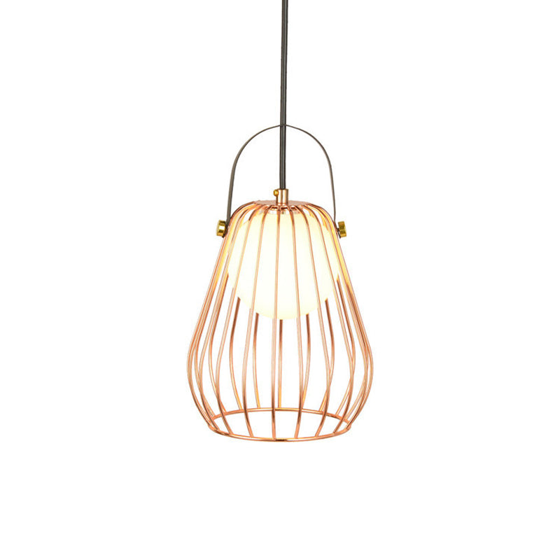 Industrial Pear-Shaped Ceiling Light Single Iron Hanging Pendant Light for Bedroom Clearhalo 'Art Deco Pendants' 'Black' 'Cast Iron' 'Ceiling Lights' 'Ceramic' 'Crystal' 'Industrial Pendants' 'Industrial' 'Metal' 'Middle Century Pendants' 'Pendant Lights' 'Pendants' 'Rustic Pendants' 'Tiffany' Lighting' 2057415