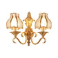 Traditional Floral Shaped Wall Mount Light Ripple Glass Wall Light Fixture in Gold Clearhalo 'Wall Lamps & Sconces' 'Wall Lights' Lighting' 2057600