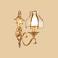 Traditional Floral Shaped Wall Mount Light Ripple Glass Wall Light Fixture in Gold Clearhalo 'Wall Lamps & Sconces' 'Wall Lights' Lighting' 2057604