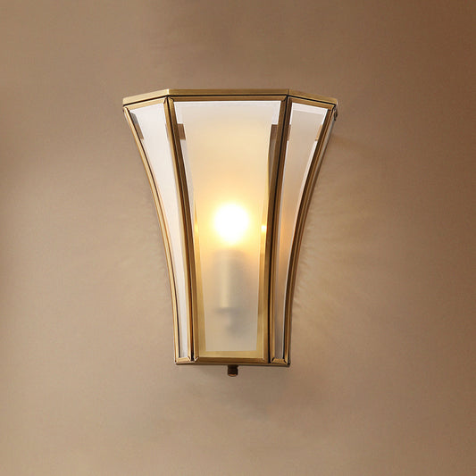 Gold Trumpet Flared Wall Mount Light Minimalism Glass Single Corridor Wall Lighting Clearhalo 'Wall Lamps & Sconces' 'Wall Lights' Lighting' 2057625
