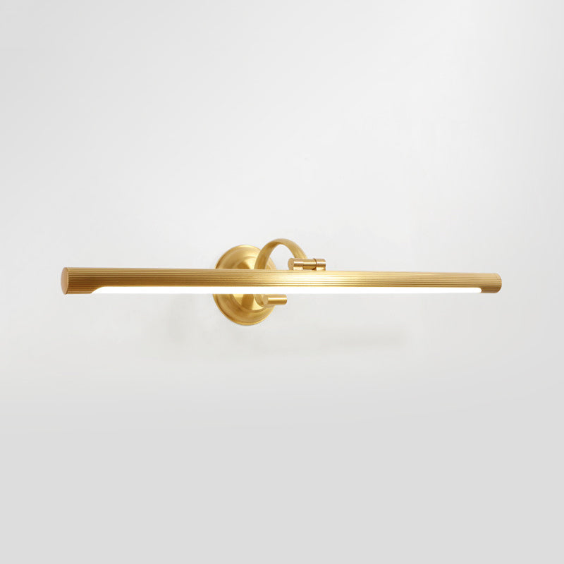 Stick Shaped Powder Room LED Wall Lighting Ideas Simplicity Metal Gold Vanity Sconce Light Gold C Clearhalo 'Vanity Lights' 'Wall Lights' Lighting' 2057638