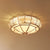 Donut Shaped Ripple Glass Flush Mount Lighting Classic Dining Room Flush Mount Fixture in Gold 4 Gold Clearhalo 'Ceiling Lights' 'Close To Ceiling Lights' 'Close to ceiling' 'Flush mount' Lighting' 2057727