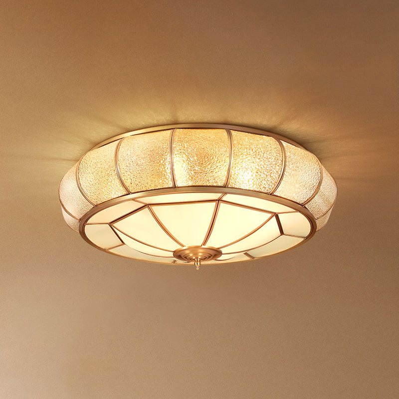 Donut Shaped Ripple Glass Flush Mount Lighting Classic Dining Room Flush Mount Fixture in Gold 6 Gold Clearhalo 'Ceiling Lights' 'Close To Ceiling Lights' 'Close to ceiling' 'Flush mount' Lighting' 2057728