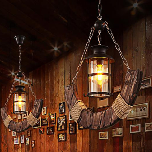 Black Cylinder Pendant Ceiling Light Farmhouse Clear Glass 1 Light Living Room Hanging Lamp with Chain Clearhalo 'Art Deco Pendants' 'Cast Iron' 'Ceiling Lights' 'Ceramic' 'Crystal' 'Industrial Pendants' 'Industrial' 'Metal' 'Middle Century Pendants' 'Pendant Lights' 'Pendants' 'Tiffany' Lighting' 205772
