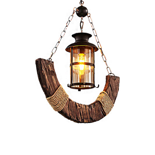 Black Cylinder Pendant Ceiling Light Farmhouse Clear Glass 1 Light Living Room Hanging Lamp with Chain Clearhalo 'Art Deco Pendants' 'Cast Iron' 'Ceiling Lights' 'Ceramic' 'Crystal' 'Industrial Pendants' 'Industrial' 'Metal' 'Middle Century Pendants' 'Pendant Lights' 'Pendants' 'Tiffany' Lighting' 205773
