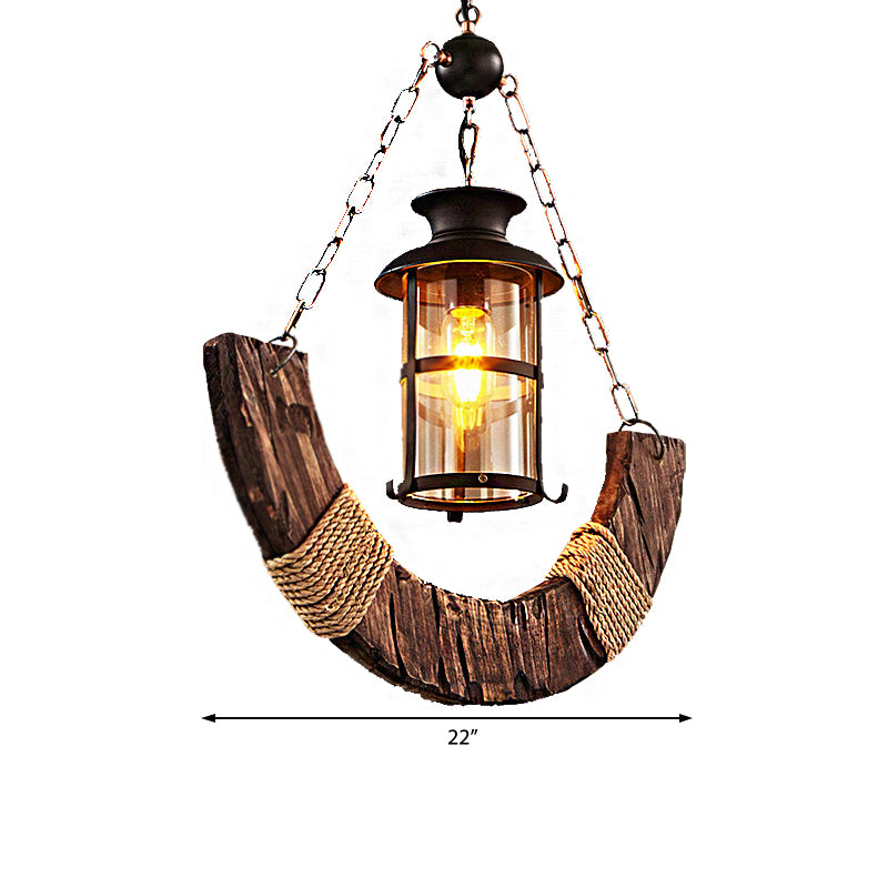 Black Cylinder Pendant Ceiling Light Farmhouse Clear Glass 1 Light Living Room Hanging Lamp with Chain Clearhalo 'Art Deco Pendants' 'Cast Iron' 'Ceiling Lights' 'Ceramic' 'Crystal' 'Industrial Pendants' 'Industrial' 'Metal' 'Middle Century Pendants' 'Pendant Lights' 'Pendants' 'Tiffany' Lighting' 205774
