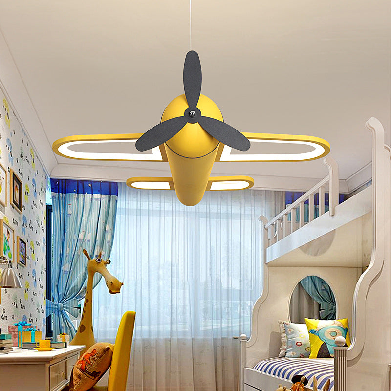 Simplicity Airplane Shaped Chandelier Pendant Light Acrylic Child Room LED Ceiling Light Yellow Clearhalo 'Ceiling Lights' 'Chandeliers' Lighting' options 2057811_fd9a5148-07cb-4f39-9d25-71189801aa11