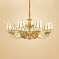Taper Shaped Patterned Glass Chandelier Lighting Classic Living Room Pendant Light in Gold Clearhalo 'Ceiling Lights' 'Chandeliers' Lighting' options 2058122