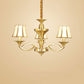 Taper Shaped Patterned Glass Chandelier Lighting Classic Living Room Pendant Light in Gold Clearhalo 'Ceiling Lights' 'Chandeliers' Lighting' options 2058126
