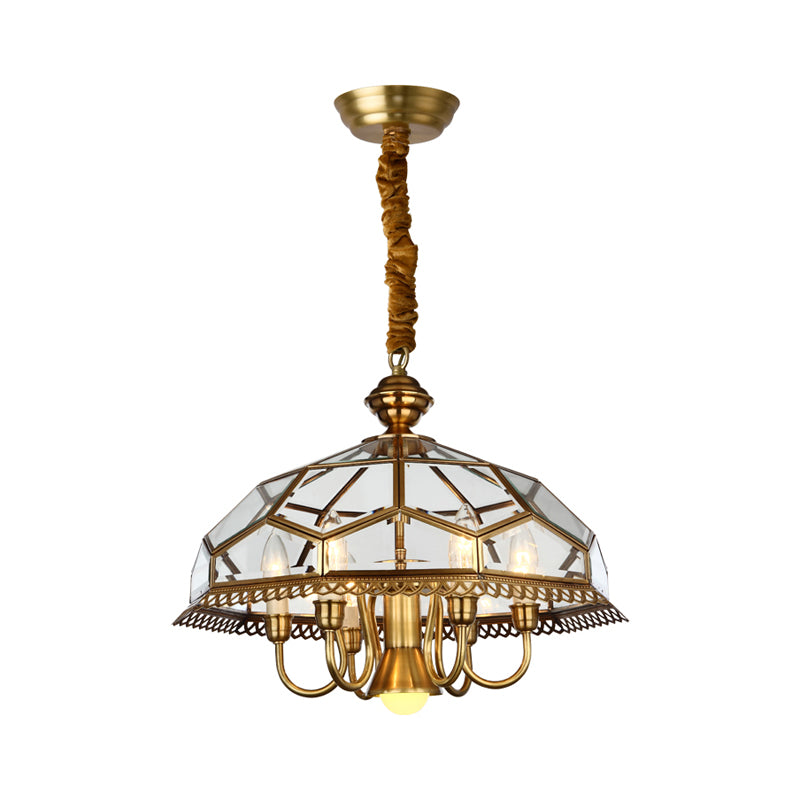 Nickel Geometric Shaped Chandelier Pendant Light Classic Frosted Glass Dining Room Hanging Light Nickel F Clearhalo 'Ceiling Lights' 'Chandeliers' Lighting' options 2058142_f4722f7d-6fe4-4fa0-9ade-66f7ea387c71