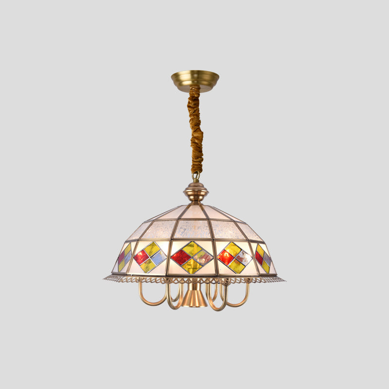 Nickel Geometric Shaped Chandelier Pendant Light Classic Frosted Glass Dining Room Hanging Light Nickel H Clearhalo 'Ceiling Lights' 'Chandeliers' Lighting' options 2058144_6bdbeff3-2abc-4f0f-9b1c-1ba8f39485f6