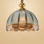 Hemisphere Study Room Chandelier Lighting Vintage Ripple Glass Gold Pendant Light with Pull Chain with Scalloped Edge 1 Gold Clearhalo 'Ceiling Lights' 'Chandeliers' Lighting' options 2058154_e71c2923-7e2e-4eaa-82be-f7c4c6866012