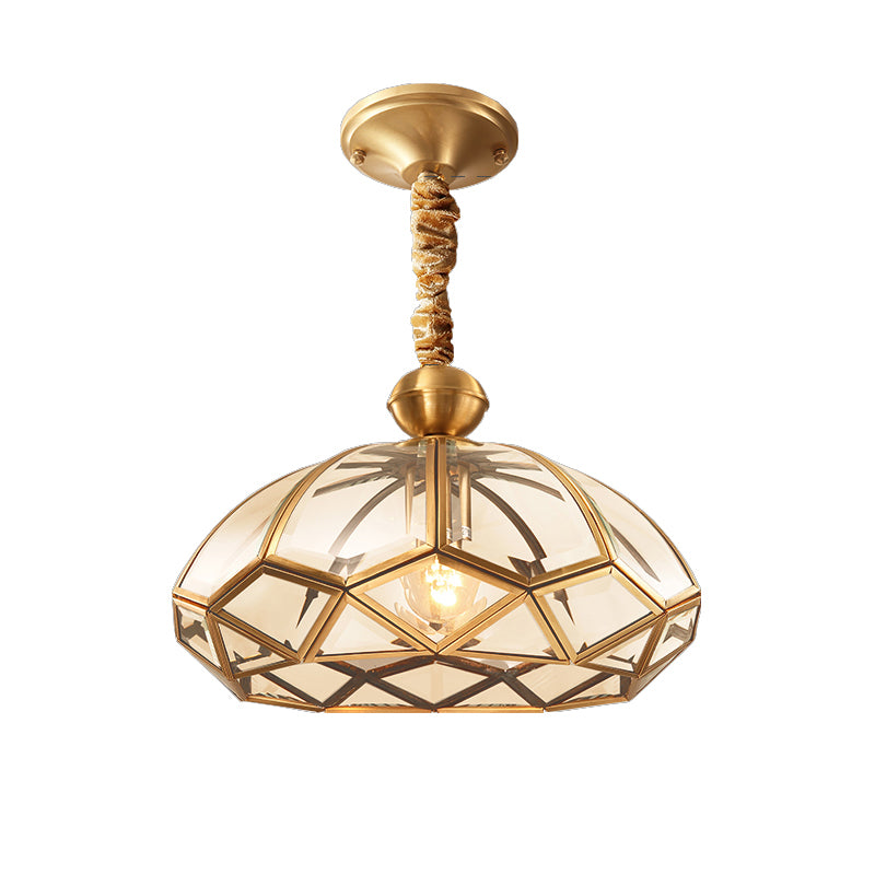 Gold Single-Bulb Ceiling Light Simplicity Metal Geometric Shaped Hanging Pendant Light Gold A Clearhalo 'Ceiling Lights' 'Pendant Lights' 'Pendants' Lighting' 2058161_ea56916e-7f8e-4e18-a5c2-c12a423488e2