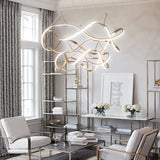 Gold Seamless Curve Chandelier Lighting Minimalist Aluminum LED Pendant Light Fixture Clearhalo 'Ceiling Lights' 'Chandeliers' 'Modern Chandeliers' 'Modern' Lighting' 2058238