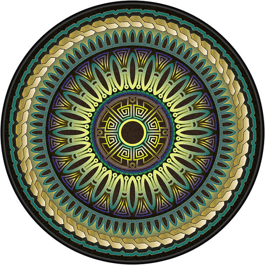 Multicolor Concentric Round Rug Polypropylene Moroccan Rug Non-Slip Washable Pet Friendly Carpet for Living Room Clearhalo 'Area Rug' 'Moroccan' 'Rugs' Rug' 2058487
