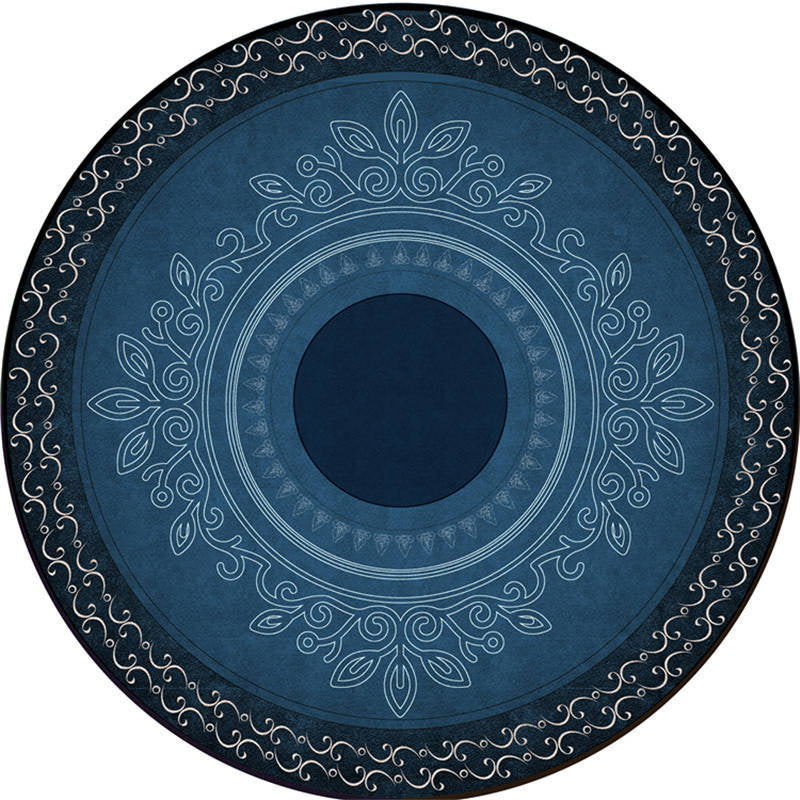 Exotic Moroccan Rug Multi Color Flower Pattern Rug Anti-Slip Pet Friendly Stain Resistant Carpet for Home Blue-Black Clearhalo 'Area Rug' 'Moroccan' 'Rugs' Rug' 2058522