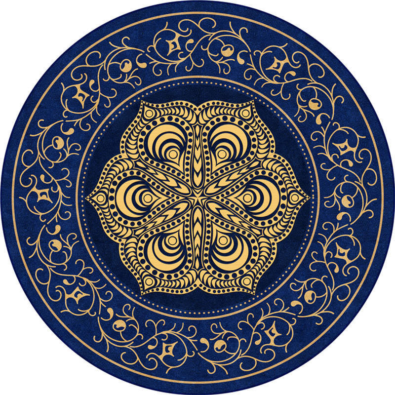 Exotic Moroccan Rug Multi Color Flower Pattern Rug Anti-Slip Pet Friendly Stain Resistant Carpet for Home Dark Blue Clearhalo 'Area Rug' 'Moroccan' 'Rugs' Rug' 2058525