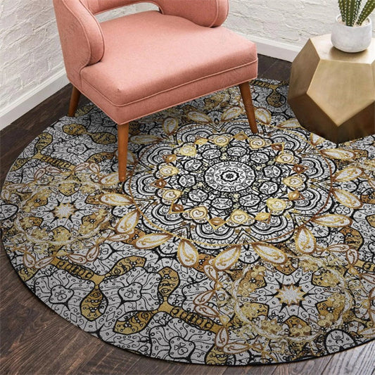 Exotic Moroccan Rug Multi Color Flower Pattern Rug Anti-Slip Pet Friendly Stain Resistant Carpet for Home Gray-Yellow Clearhalo 'Area Rug' 'Moroccan' 'Rugs' Rug' 2058529