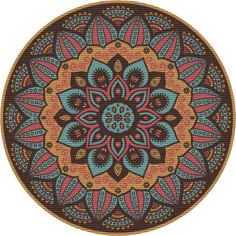 Exotic Moroccan Rug Multi Color Flower Pattern Rug Anti-Slip Pet Friendly Stain Resistant Carpet for Home Orange-Yellow Clearhalo 'Area Rug' 'Moroccan' 'Rugs' Rug' 2058541