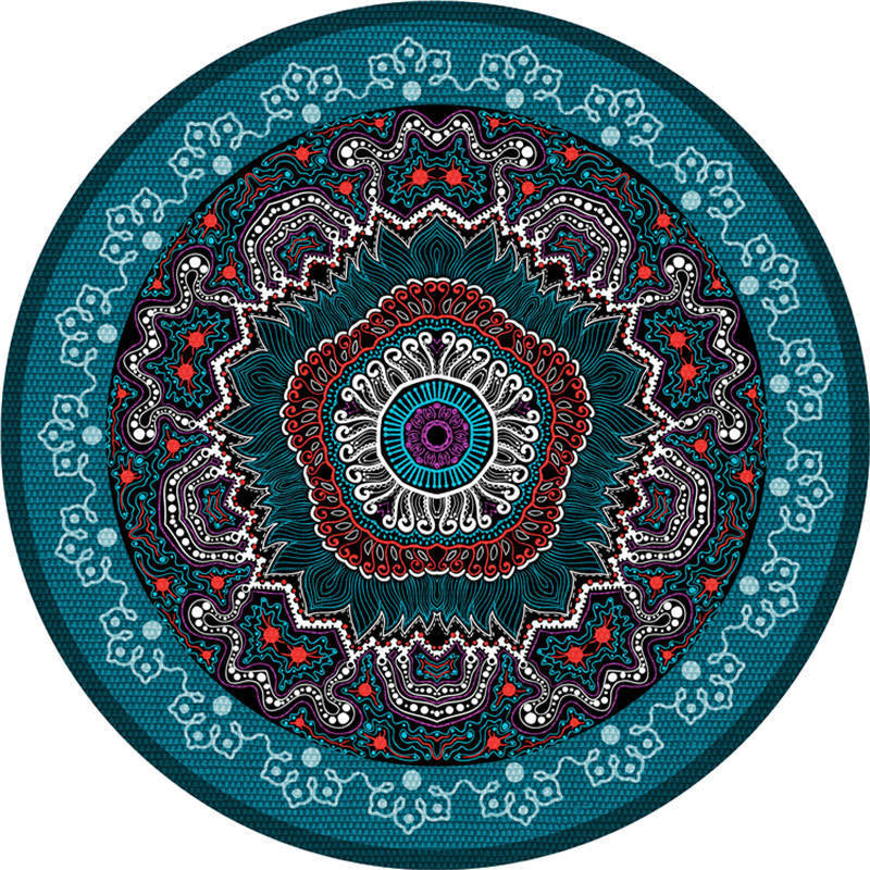 Exotic Moroccan Rug Multi Color Flower Pattern Rug Anti-Slip Pet Friendly Stain Resistant Carpet for Home Blue-Purple Clearhalo 'Area Rug' 'Moroccan' 'Rugs' Rug' 2058543