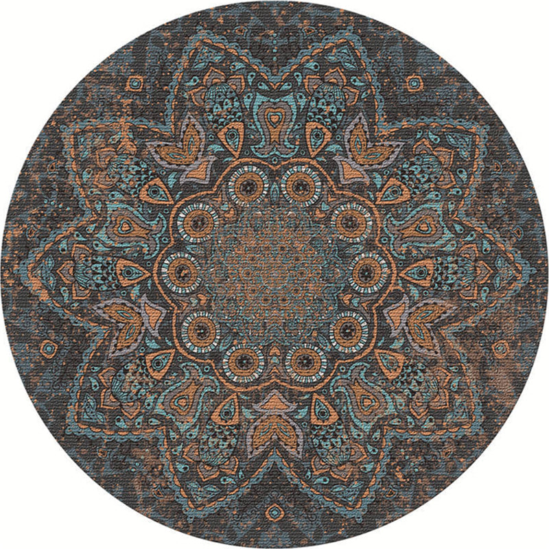 Exotic Moroccan Rug Multi Color Flower Pattern Rug Anti-Slip Pet Friendly Stain Resistant Carpet for Home Blue-Yellow Clearhalo 'Area Rug' 'Moroccan' 'Rugs' Rug' 2058545