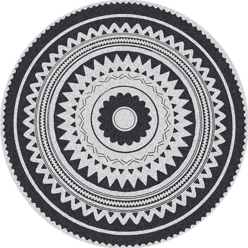 Moroccan Living Room Rug Multi-Color Flower Rug Polyester Machine Washable Stain Resistant Non-Slip Backing Area Carpet Black-White Clearhalo 'Area Rug' 'Moroccan' 'Rugs' Rug' 2058563