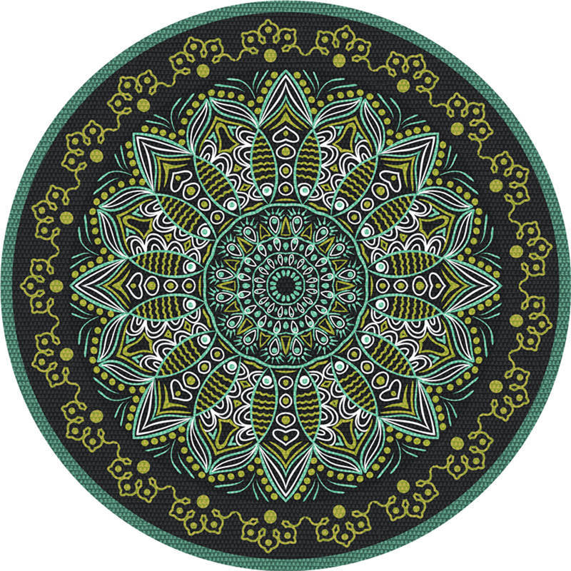 Moroccan Living Room Rug Multi-Color Flower Rug Polyester Machine Washable Stain Resistant Non-Slip Backing Area Carpet Green Clearhalo 'Area Rug' 'Moroccan' 'Rugs' Rug' 2058574