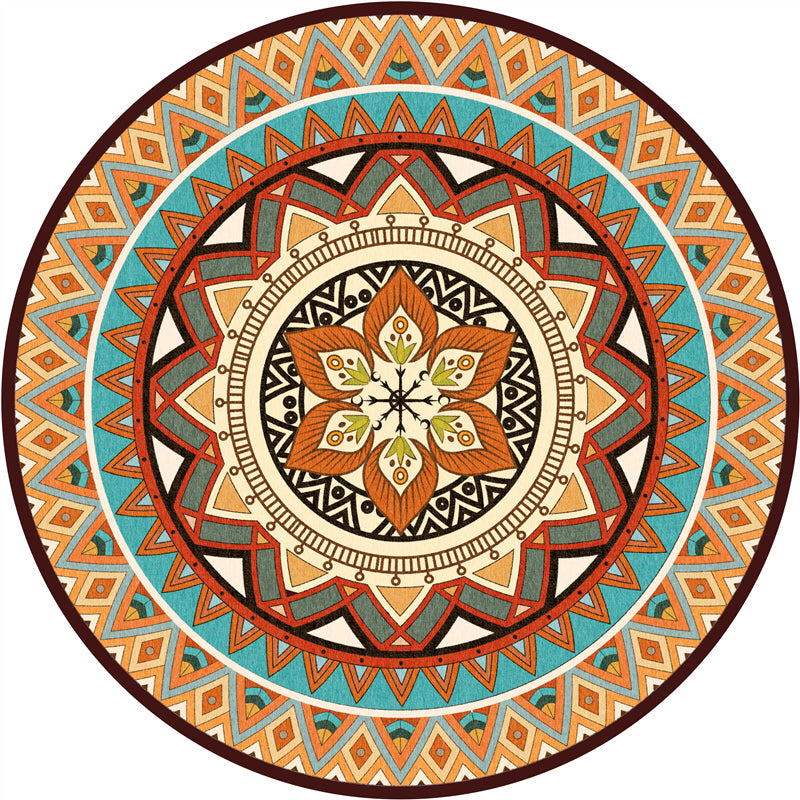 Chic Tribal Patterned Rug Multi Colored Moroccan Rug Polyester Anti-Slip Backing Washable Pet Friendly Carpet for Bedroom Yellow-Red Clearhalo 'Area Rug' 'Moroccan' 'Rugs' Rug' 2058605