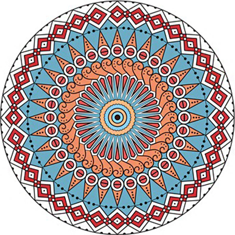 Classic Moroccan Indoor Rug Multicolor Flower Carpet Non-Slip Machine Washable Stain Resistant Rug for Living Room Red-Green Clearhalo 'Area Rug' 'Moroccan' 'Rugs' Rug' 2058623