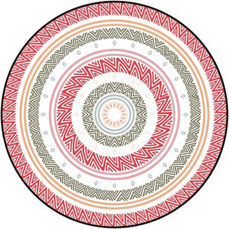 Classic Moroccan Indoor Rug Multicolor Flower Carpet Non-Slip Machine Washable Stain Resistant Rug for Living Room Red Clearhalo 'Area Rug' 'Moroccan' 'Rugs' Rug' 2058624