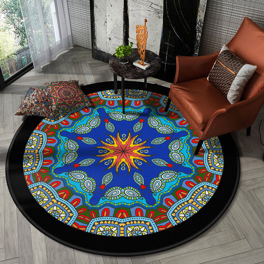 Nostalgic Multicolor Tribal Print Rug Polypropylene Moroccan Carpet Pet Friendly Stain Resistant Non-Slip Rug for Great Room Royal Blue Clearhalo 'Area Rug' 'Moroccan' 'Rugs' Rug' 2058640