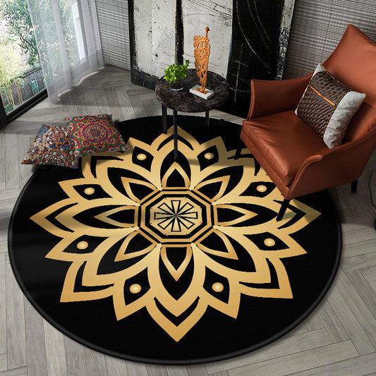 Nostalgic Multicolor Tribal Print Rug Polypropylene Moroccan Carpet Pet Friendly Stain Resistant Non-Slip Rug for Great Room Golden Clearhalo 'Area Rug' 'Moroccan' 'Rugs' Rug' 2058644