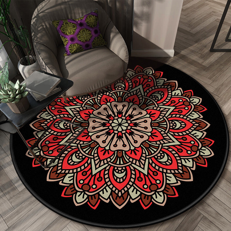 Glamorous Layered Flower Pattern Rug Multi-Colored Moroccan Rug Polypropylene Stain Resistant Anti-Slip Backing Machine Washable Carpet for Home Red Clearhalo 'Area Rug' 'Moroccan' 'Rugs' Rug' 2058682