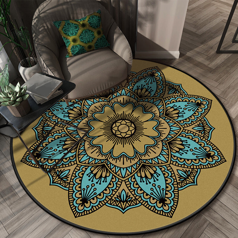 Glamorous Layered Flower Pattern Rug Multi-Colored Moroccan Rug Polypropylene Stain Resistant Anti-Slip Backing Machine Washable Carpet for Home Blue Clearhalo 'Area Rug' 'Moroccan' 'Rugs' Rug' 2058686