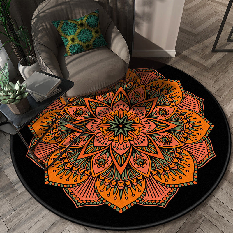 Glamorous Layered Flower Pattern Rug Multi-Colored Moroccan Rug Polypropylene Stain Resistant Anti-Slip Backing Machine Washable Carpet for Home Yellow-Red Clearhalo 'Area Rug' 'Moroccan' 'Rugs' Rug' 2058687