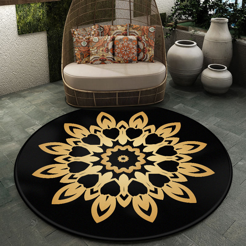 Moroccan Symmetric Patterned Rug Multi Color Polyester Carpet Machine Washable Non-Slip Pet Friendly Rug for Living Room Brass Clearhalo 'Area Rug' 'Moroccan' 'Rugs' Rug' 2058698
