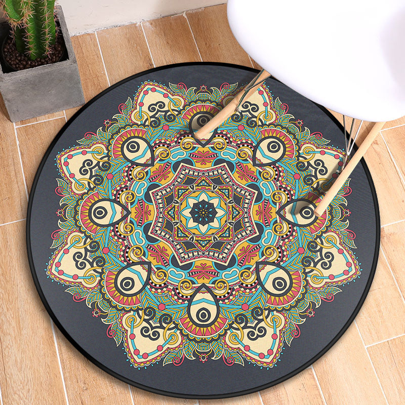 Tribal Mandala Indoor Rug Multi Color Moroccan Carpet Synthetics Anti-Slip Stain Resistant Pet Friendly Rug for Room Gray-Yellow Clearhalo 'Area Rug' 'Moroccan' 'Rugs' Rug' 2058738