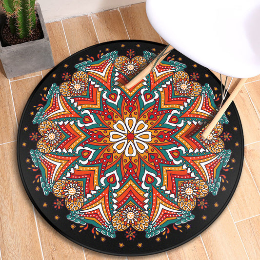Tribal Mandala Indoor Rug Multi Color Moroccan Carpet Synthetics Anti-Slip Stain Resistant Pet Friendly Rug for Room Yellow-Red Clearhalo 'Area Rug' 'Moroccan' 'Rugs' Rug' 2058743