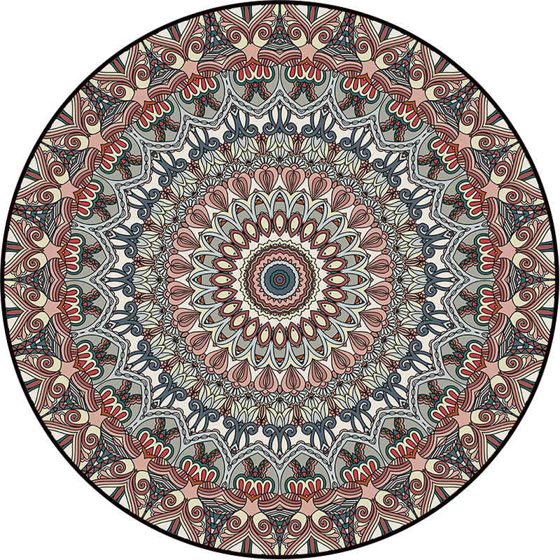 Ethnic Moroccan Style Rug Multi-Color Floral Rug Pet Friendly Anti-Slip Stain Resistant Carpet for Living Room Red Clearhalo 'Area Rug' 'Moroccan' 'Rugs' Rug' 2058747