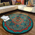 Chic Floral Pattern Area Rug Multicolored Moroccan Carpet Synthetics Washable Anti-Slip Backing Stain Resistant Rug for Front Door Blue-Red 3'11" x 3'11" Clearhalo 'Area Rug' 'Moroccan' 'Rugs' Rug' 2058759