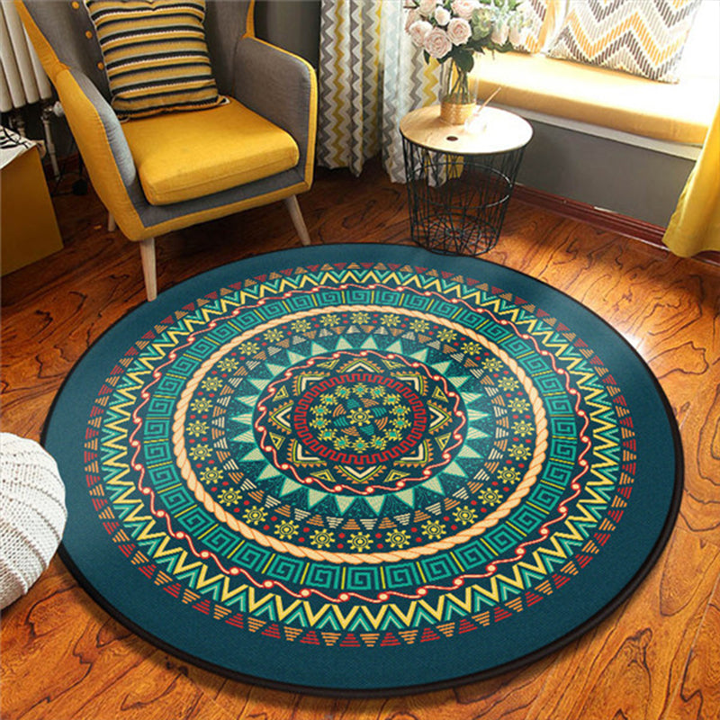 Chic Floral Pattern Area Rug Multicolored Moroccan Carpet Synthetics Washable Anti-Slip Backing Stain Resistant Rug for Front Door Light Green 3'11" x 3'11" Clearhalo 'Area Rug' 'Moroccan' 'Rugs' Rug' 2058800