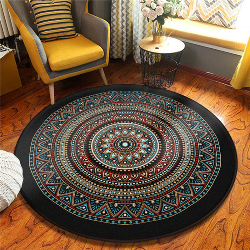 Chic Floral Pattern Area Rug Multicolored Moroccan Carpet Synthetics Washable Anti-Slip Backing Stain Resistant Rug for Front Door Camel 3'11" x 3'11" Clearhalo 'Area Rug' 'Moroccan' 'Rugs' Rug' 2058801